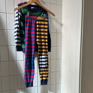 Hanna Andersson Multicolor Striped long john pajamas set, size 120 (6-7) VGUC!